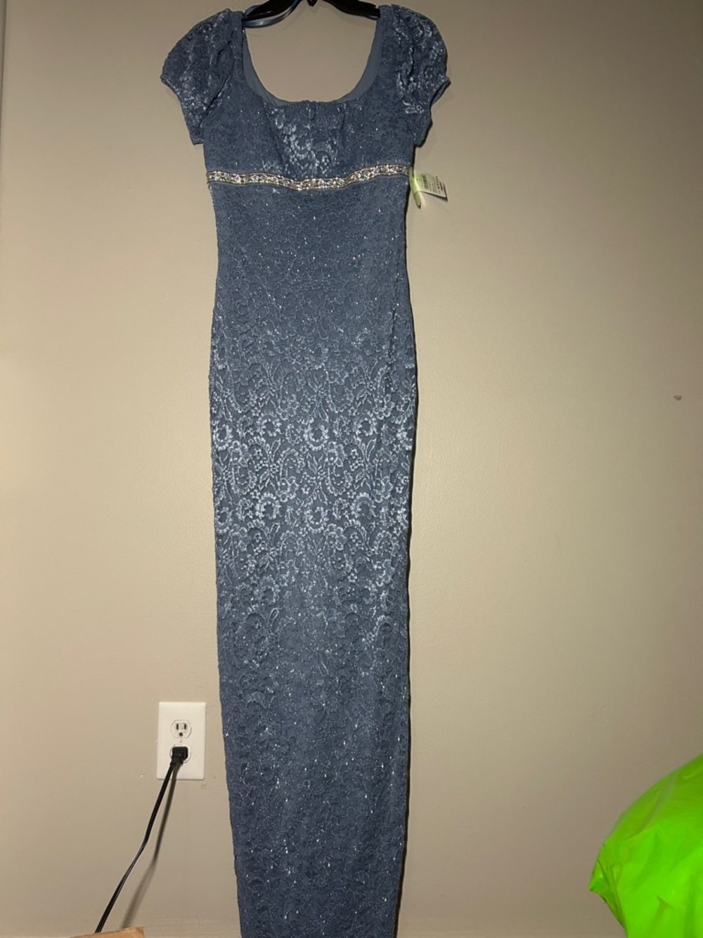 Windsor Shimmery Blue Lace Evening Dress
